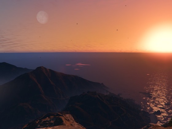 Sonnenuntergang auf dem Mount Chiliad